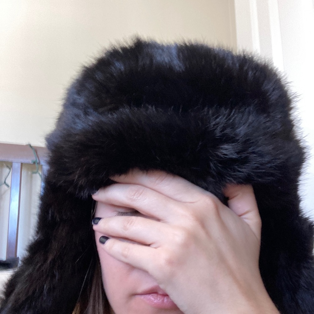 Vintage real genuine fur Russian Soviet ushanka hat small
